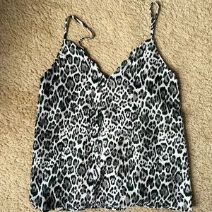 Leopard Print Satin Tank